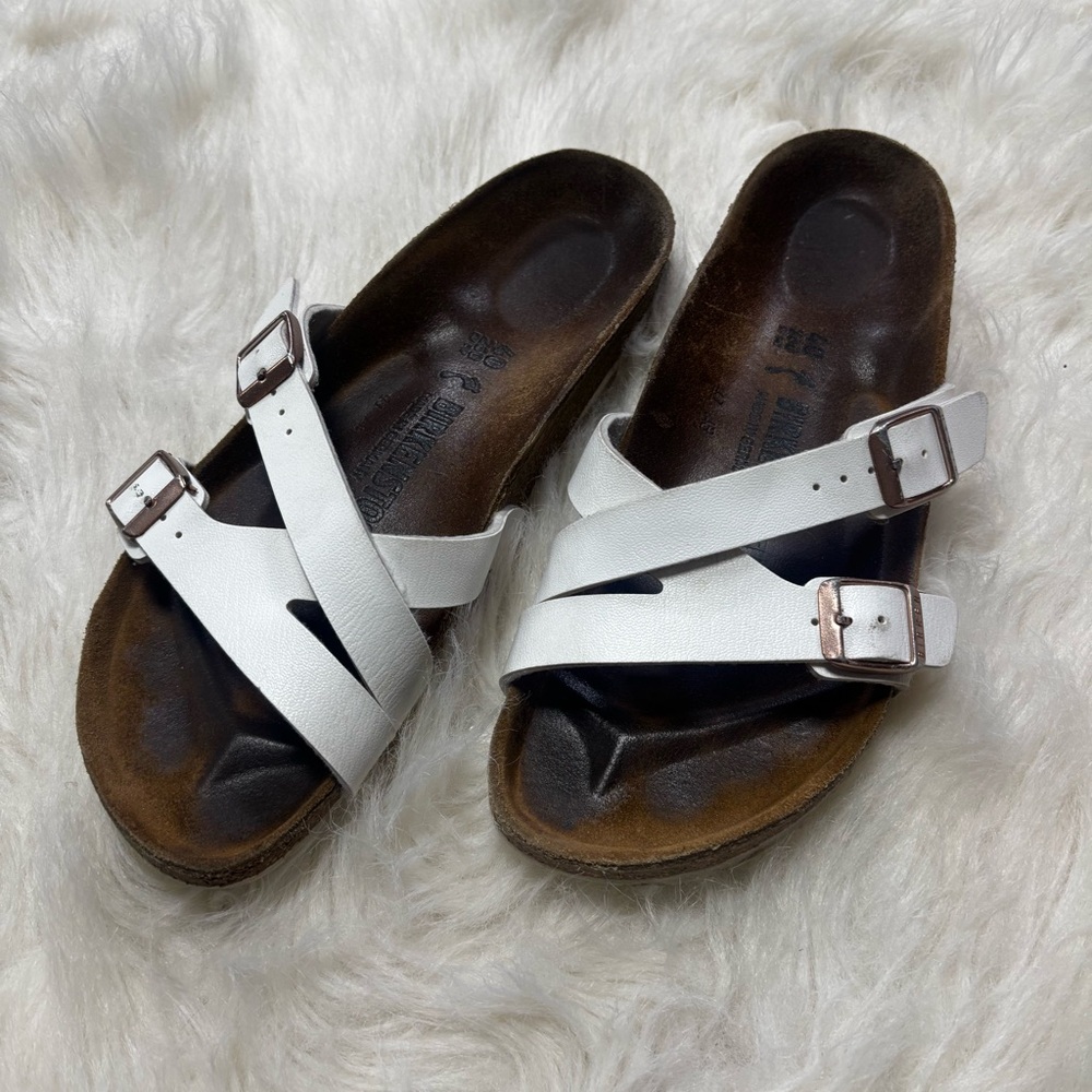 Birkenstock Yao White Slide Sandal size 40